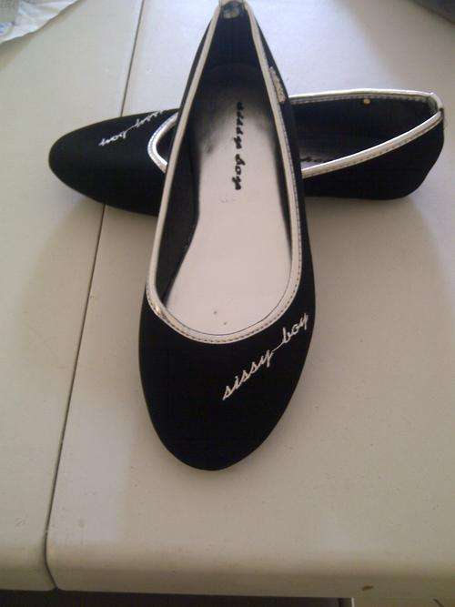 Sissy Boy Ballerina Flats -Black with Silver Trim- Size 3-