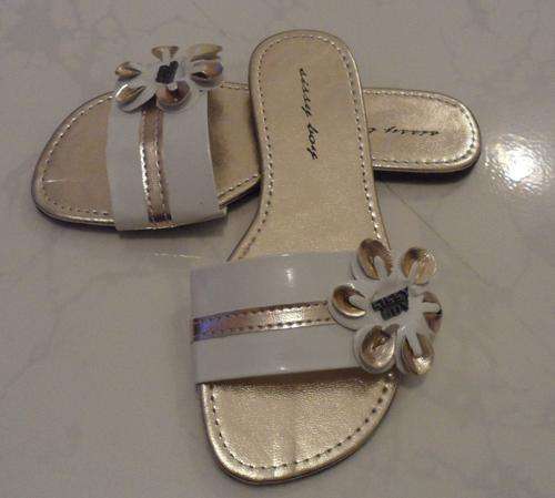 Sissy Boy Slip-on Sandals Gold/White