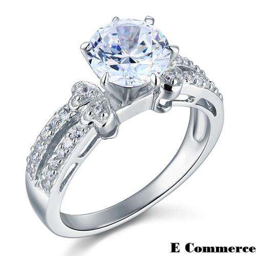 2.00 carat Brilliant Cut Victorian 4-Prong Cathedral Lab Created Diamond Engagement Ring - Size 7