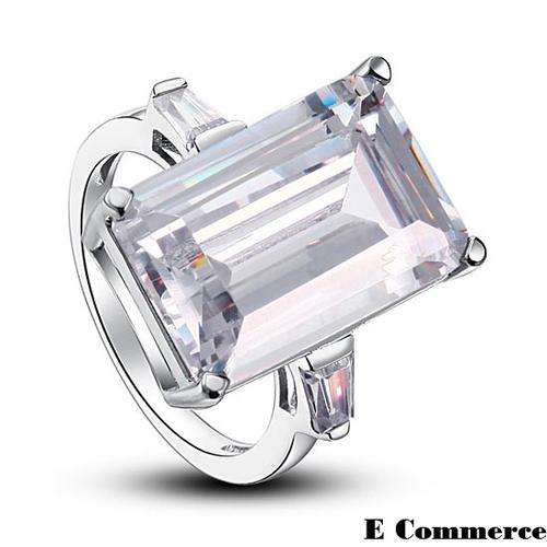 9 carat Emerald Cut Lab Created Diamond Engagement Ring - Size 8