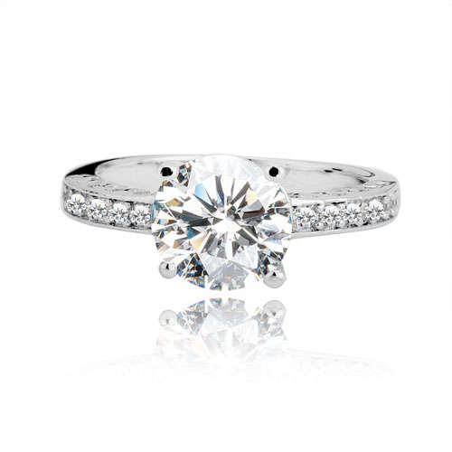 Astonishing 2.50 Carat Cr. Diamond Round Cut Engagement Ring. Size 9 / R 3/4