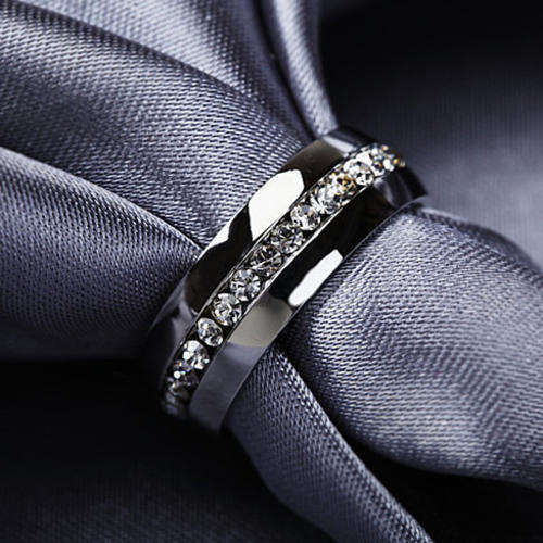 Exclusive Stainless Steel Eternity Band Ring . Size 11 / V1/2