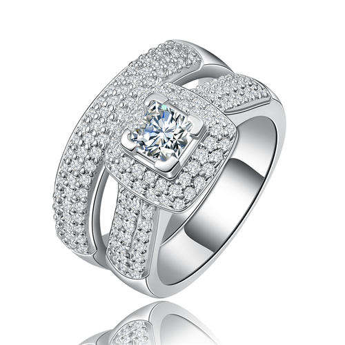 Stunning 1.60 Carat Princess Cut Simulated Diamond Wedding Ring Set. Size 7 / O ! 3 ON AUCTION!!!