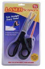 LASER SCISSORS CUTS STRAIGHT EVERYTIME-AS SEEN ON TV
