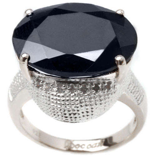 12.6CT GENUINE SAPPHIRE W/ (14 PCS - 0.06 CT) GENUINE DIAMONDS STERLING SILVER RING