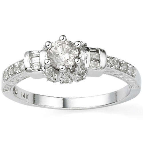 SOLID 14KT WHITE GOLD ENGAGEMENT DIAMOND RING ... EXCELLENT MADE.. NO RERSERVE!!!!!!!!!!!!!!!