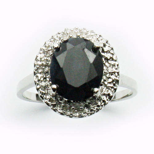 DELICATE! FLORAL LAVENDER AMETHYST & DOUBLE WHITE DIAMOND 0.925 STERLING SILVER W/ PLATINUM RING