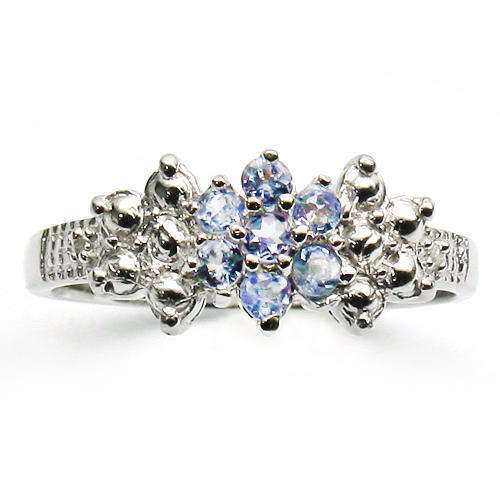 ENTHRALLING 2.09 CT BLUE TOPAZ DOUBLE WHITE DIAMOND 0.925 STERLING SILVER W/ PLATINUM RING