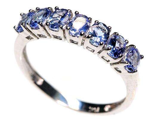 GENUINE TANZANITE RING SOLID 9K WHITE GOLD
