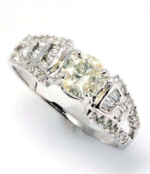 EXCELLENT FINE 0.58 CT DIAMOND RING IN SOLID 14KT WHITE GOLD, NO RESERVE!!!!