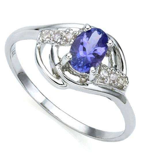 EXCELLENT VS TANZANITE RING IN SOLID 14KT WHITE GOLD FINE COLOUR AAA+++ CRAZY AUCTION