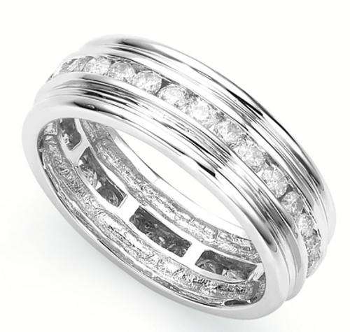 GENUINE DIAMOND ETERNITY RING IN SOLID 10KT WHITE GOLD 1.00CTS NO RESERVE!!!!!!!!!!!!!!!!!!