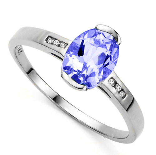 EXCELLENT 1.28CT TANZANITE RING IN SOLID 14KT WHITE GOLD FINE COLOUR AAA+++ CRAZY AUCTION
