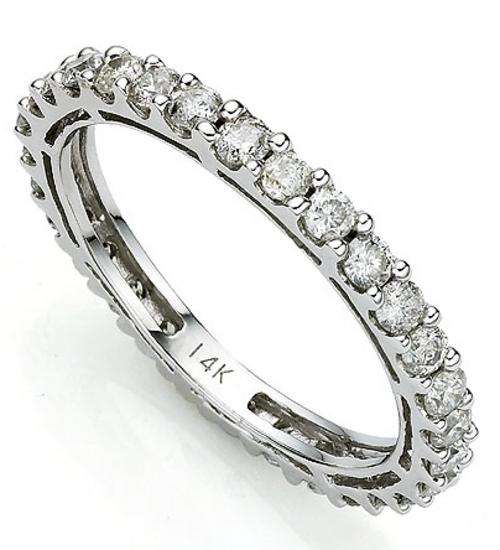 NEW WHITE GOLD DIAMOND ETERNITY BAND RING 1.08CTS