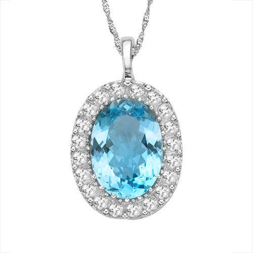 MASSIVE!! SOLID 14KT WHITE GOLD 22CT BLUE TOPAZ AND DIAMOND PENDANT NO RESERVE!!!!!!!!!!!!!!!!!!!