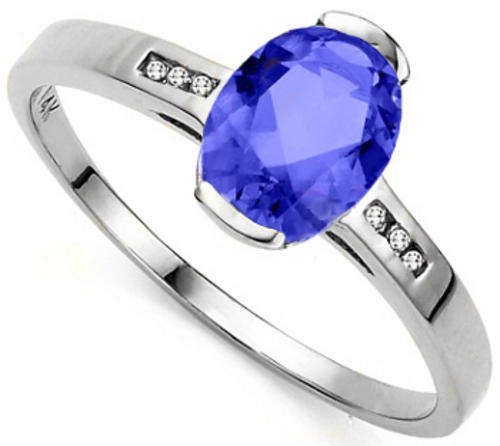 EXCELLENT CLEAN VVS1 1.25CT TANZANITE RING IN SOLID 14KT WHITE GOLD FINE COLOUR AAA+++ CRAZY AUCTION