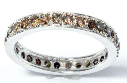 NEW SOLID 9KT WHITE GOLD REAL FANCY COLOR DIAMOND BAND