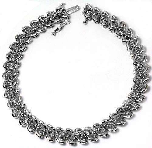GENUINE **2Row** 2CT DIAMOND BRACELET NO RESERVE!!!!!!!!!!!!!!!!!!!!!!!