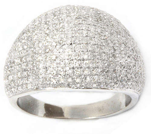 SUPER WELL MADE 1.58CT MICROPAVE SETTING VS DIAMOND RING IN SOLID 14KT GOLD HEAVY GOLD WEIGHT!