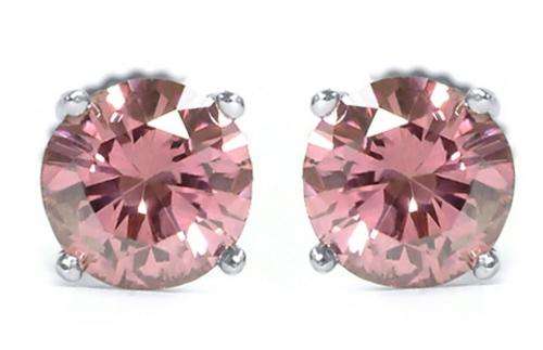RARE! 14KT WHITE GOLD VS2 PINK DIAMOND EARRINGS **NO RESERVE!!!