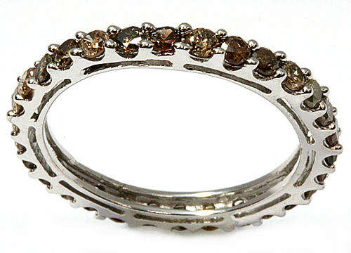 NEW 9KT WHITE GOLD FANCY COLOR DIAMOND ETERNITY BAND RING 1.08CTS