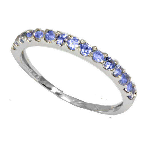 HOT SOLID 9KT WHITE GOLD GENUINE TANZANITE RING