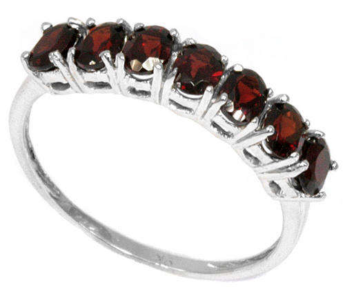 GENUINE GARNET RING SOLID 9KT WHITE GOLD