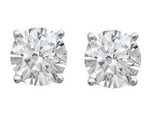 RARE! 14KT WHITE GOLD CLEAN QUALITY GENUINE DIAMOND EARRINGS **NO RESERVE!!!