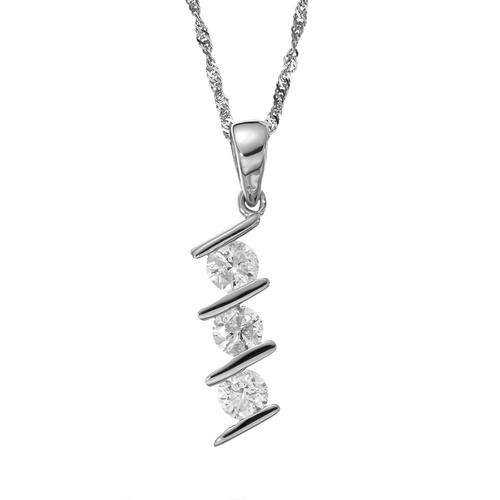 EXCELLENT SOLID 14KT WHITE GOLD 0.43CT VS GENUINE WHITE DIAMONDS PENDANT