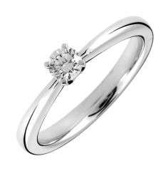 EXCELLENT WELL MADE SOLID 14KT WHITE GOLD 0.30CT SI1 GENUINE WHITE DIAMONDS RING