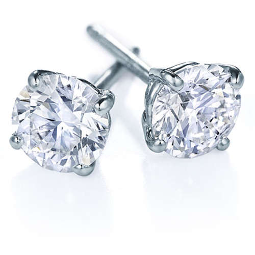 EXCELLENT WELL MADE SOLID 14KT WHITE GOLD 0.18CT VS-SI1 GENUINE WHITE DIAMONDS EARRINGS