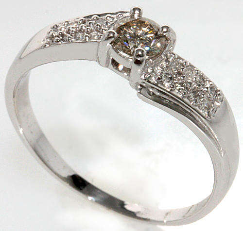 WELL MADE EXCELLENT 14KT WHITE GOLD SI1 DIAMOND SOLITIARE RING 0.38CT NO RESERVE!!!!!!