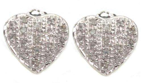 SOLID 9KT WHITE GOLD 0.28CT GENUINE WHITE DIAMOND EARRING