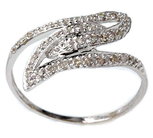 SOLID 9KT WHITE GOLD 0.16CT GENUINE WHITE DIAMOND RING