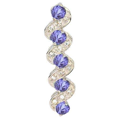 BEAUTIFUL! GENUINE TANZANITE W/ GENUINE DIAMONDS 9K SOLID GOLD PENDANT