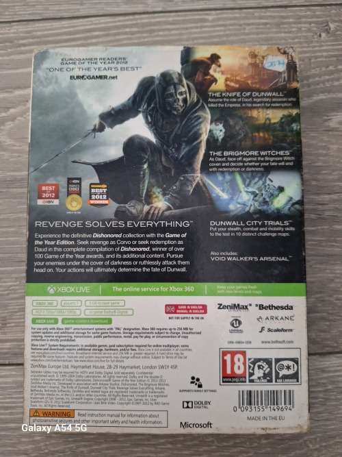 Dishonored : Game of the Year Edition (XBOX 360) - NEXT BUSINESS DAY SHIPPING!
