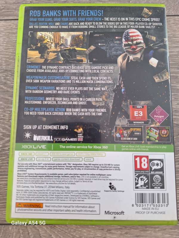 PAYDAY 2 (XBOX 360) - NEXT BUSINESS DAY SHIPPING!