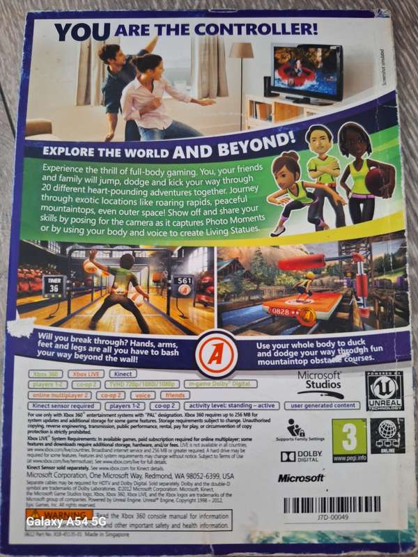 Kinect Sensor with Kinect Adventures Game (XBOX 360) / XBOX 360 KINECT WITH GAME - 14 DAYS WARRANTY!