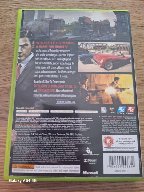 Mafia II (XBOX 360) (COVER CLASSICS - DISC ORIGINAL) - NEXT BUSINESS DAY SHIPPING!