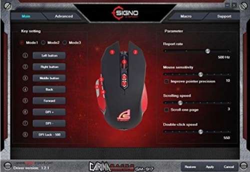 SIGNO MACRO GAMING MOUSE (WIRED)