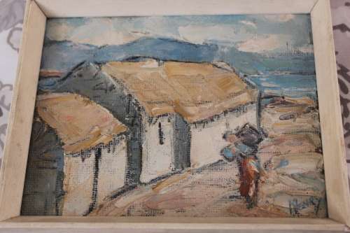 Original oil on Board by Irish Master artist Marjorie Henry 16cmx12.3cm (measurements exclude frame)