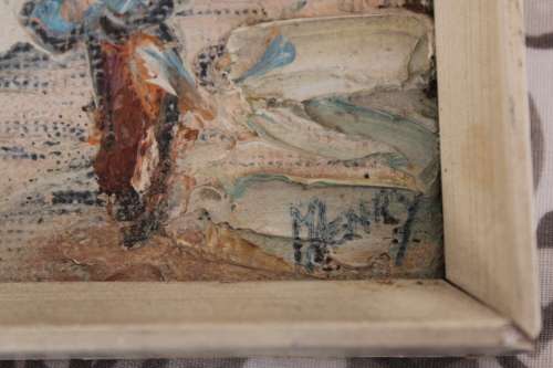 Original oil on Board by Irish Master artist Marjorie Henry 16cmx12.3cm (measurements exclude frame)