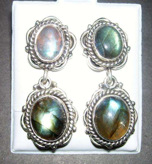 Stunning Labradorite earrings set in sterling silver