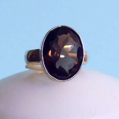 !!CRAZY R1 START!!!! Stunning Huge Smokey Quartz size no. 6 Ring set in Sterling Silver
