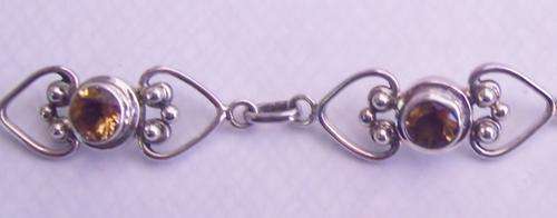 PRETTY feminine CITRINE stones bracelet set in Sterling Silver