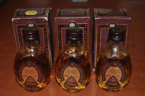 3 X 50ML Miniatures - "DIMPLE 15 Years Old" - The Finest Scotch Whisky