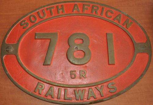 SAR Class 5R Number Plate (Plaster Cast Replica) - South African Railways