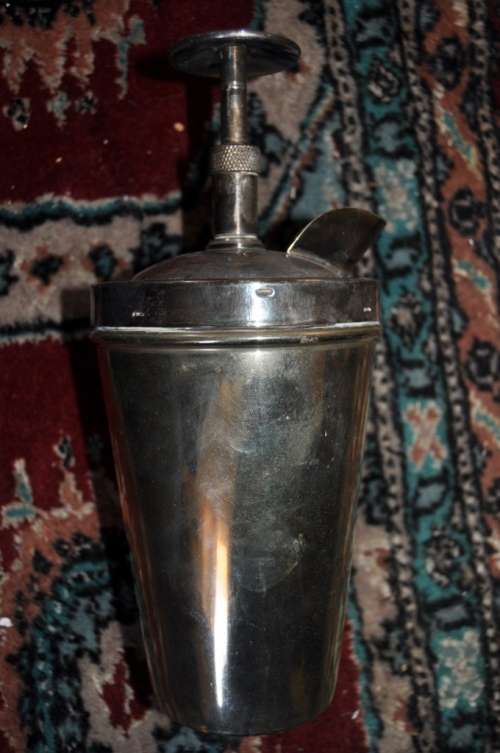 OLD SP COCKTAIL SHAKER BRITISH MAKE,PAT 398394