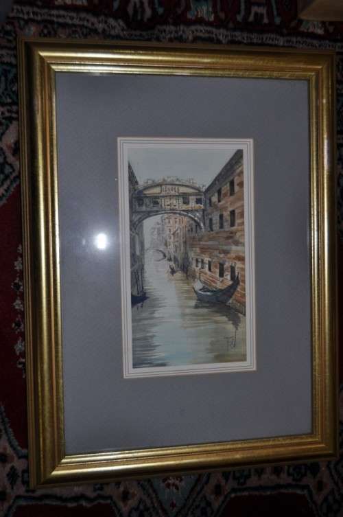 BEAUTIFUL WC VENICE SCENE,SIGNED BY ARTIST