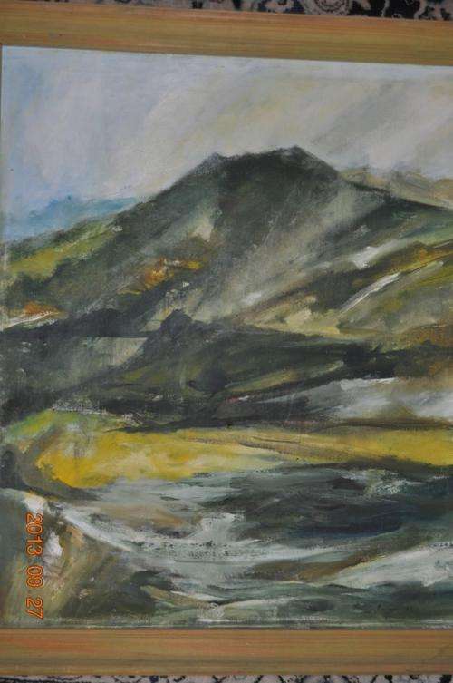 CRAZY START R1 !!!! BEAUTIFUL OIL ON CANVAS MOUNTAIN SCENE